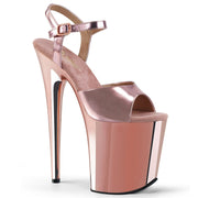 FLAMINGO-809 Rose Gold Metallic Pu/Rose Gold Chrome Platform Sandal Pleaser US Size (Women's): 5
