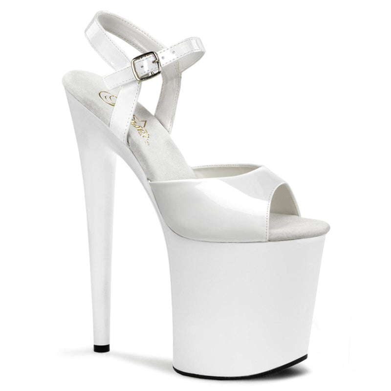 FLAMINGO-809 White Patent/White Platform Sandal Pleaser US Size (Women's): 5
