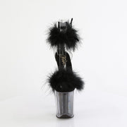 FLAMINGO-824F Clear-Black Fur/M Pleaser US Size (Women's): 5