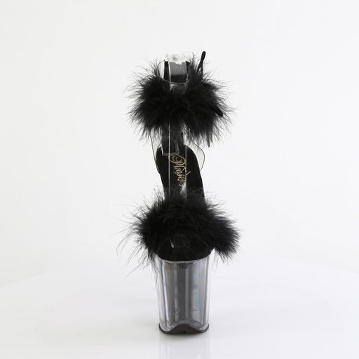 FLAMINGO-824F Clear-Black Fur/M Pleaser US Size (Women's): 5