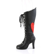 GLAM-243 Black Vegan Leather- Red Satin Demonia US Size (Women's): 6