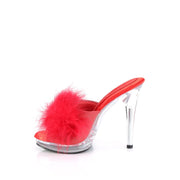 GLORY-501F-8 Red Faux Leather-Fur/Clear NEW Fabulicious US Size (Women's): 5