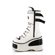 KERA-108 White Vegan Leather Mid-Calf Boot Demonia US Size (Women's): 5