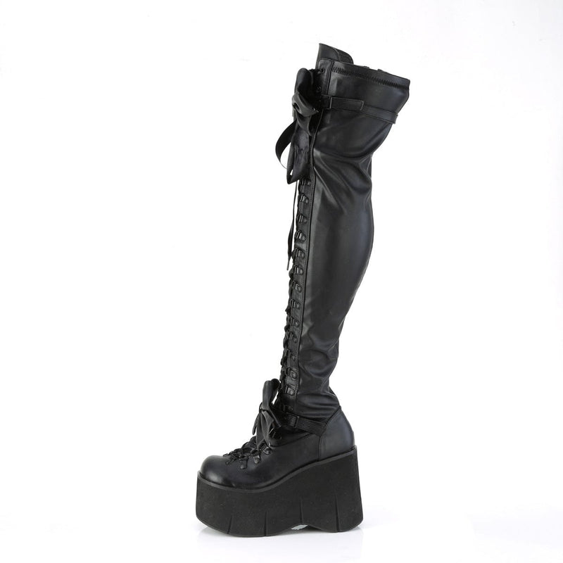 KERA-303 Black Stretch Vegan Leather Thigh Boot Demonia US Size (Women's): 5