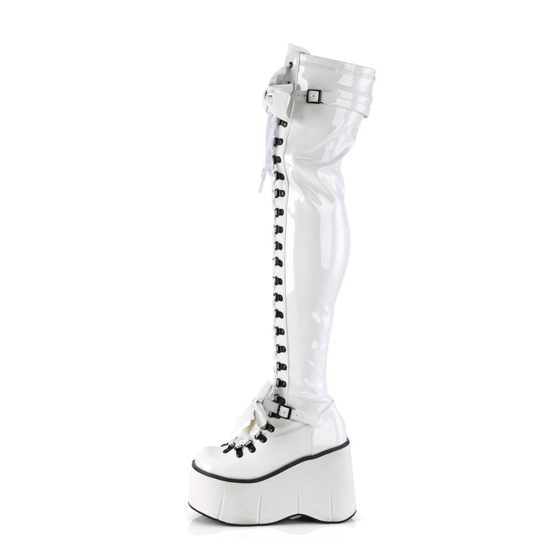 KERA-303 White Stretch Patent Thigh Boot Demonia US Size (Women's): 5