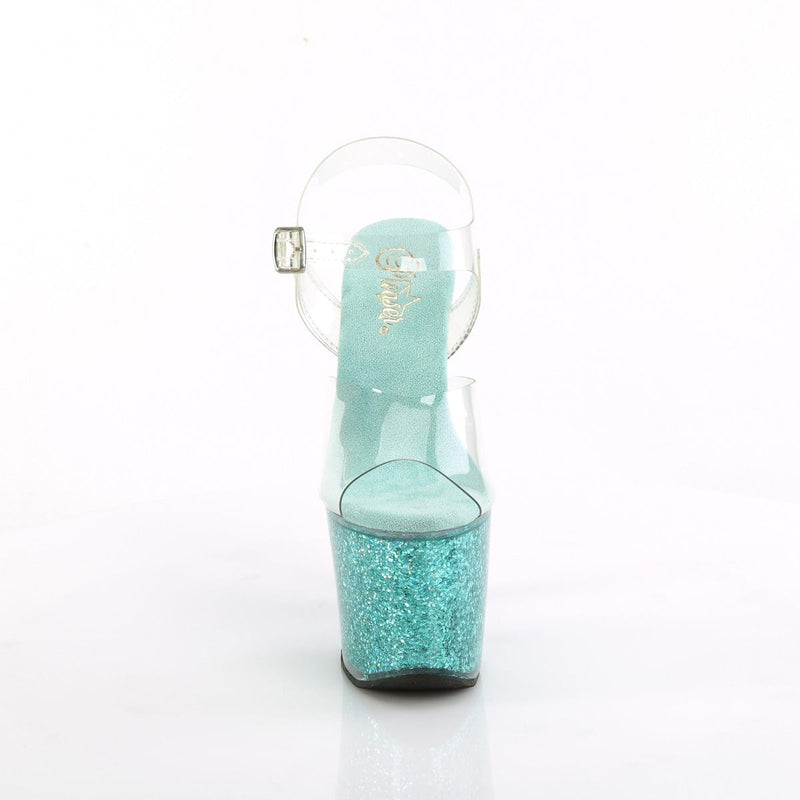 LOVESICK-708SG Clear/Aqua multi Iridescent Glitters Pleaser US Size (Women's): 5
