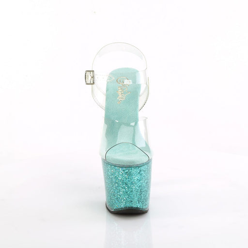 LOVESICK-708SG Clear/Aqua multi Iridescent Glitters Pleaser US Size (Women's): 5