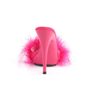 POISE-501F Hot Pink Satin-Marabou Fur/Hot Pink CURRENT Fabulicious US Size (Women's): 6