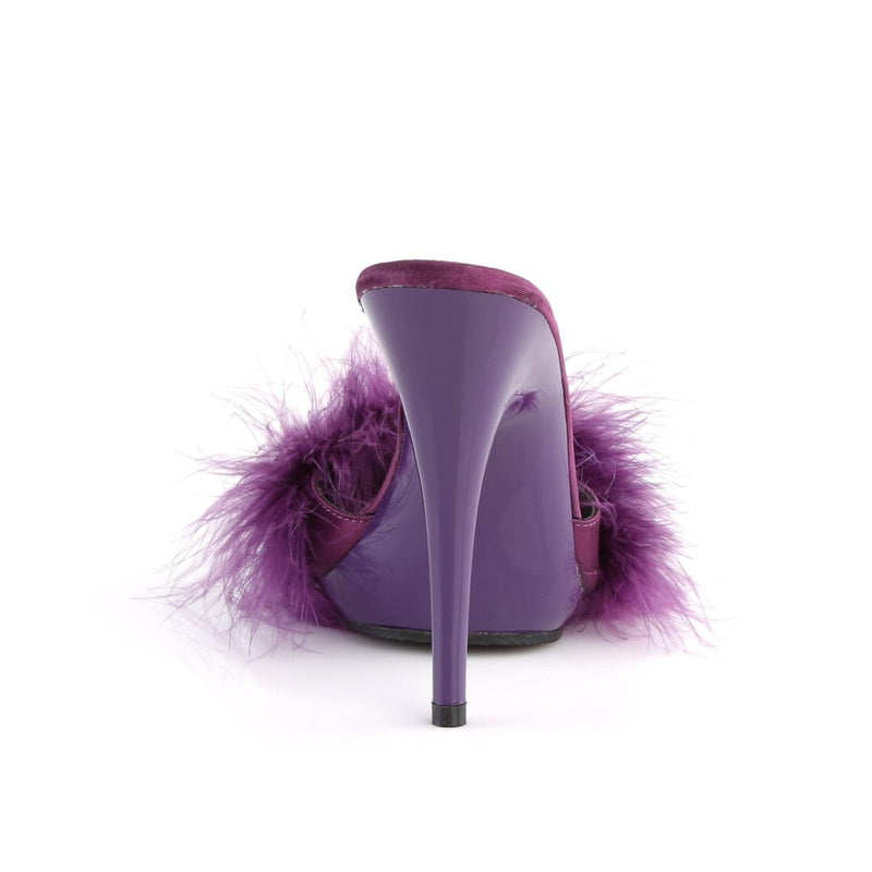 POISE-501F Purple Satin-Marabou Fur/Purple CURRENT Fabulicious US Size (Women's): 6