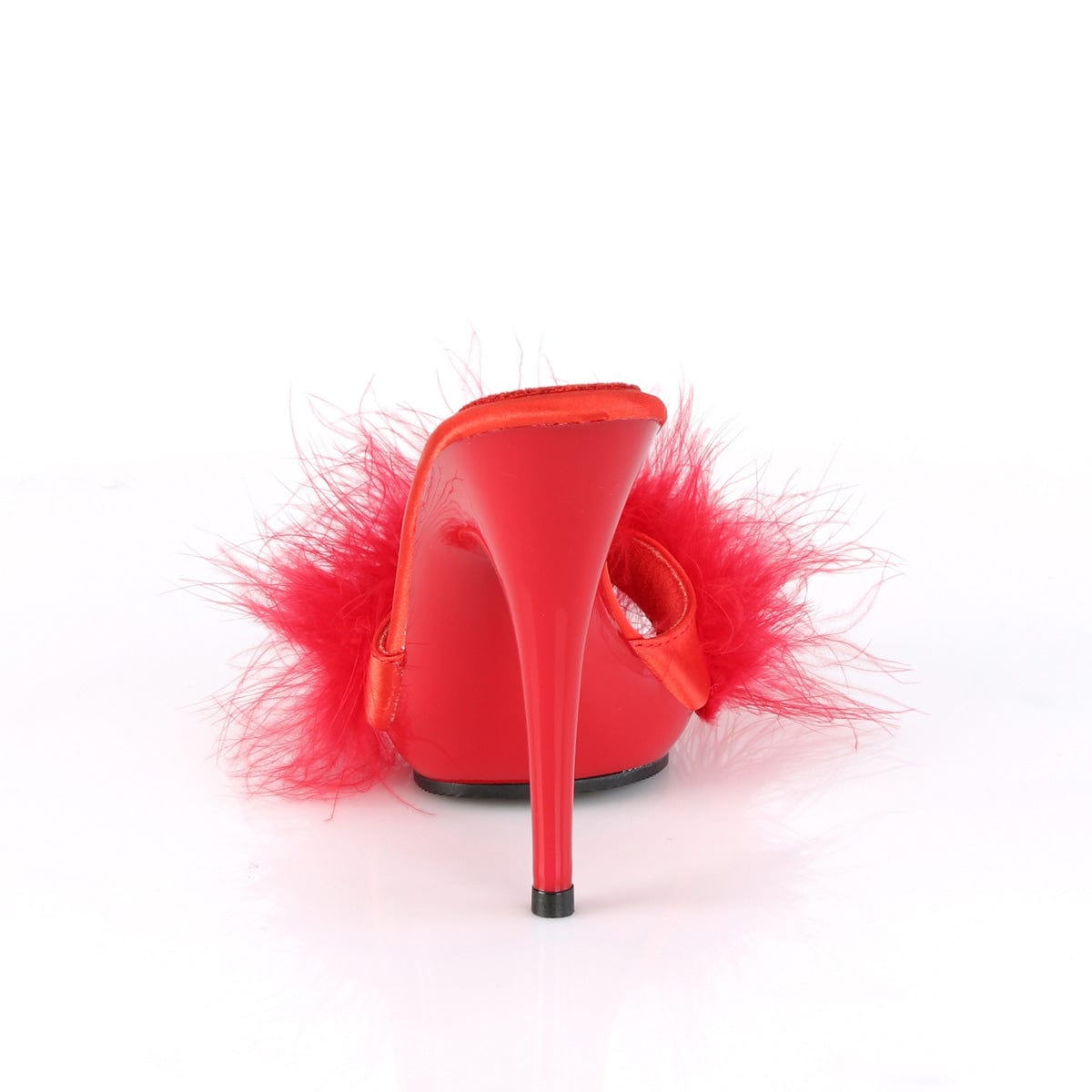 POISE-501F Red Satin-Marabou Fur/Red CURRENT Fabulicious US Size (Women's): 6
