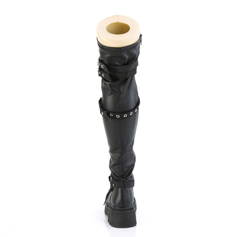 RENEGADE-320 Black Stretch Vegan Leather Demonia US Size (Women's): 6