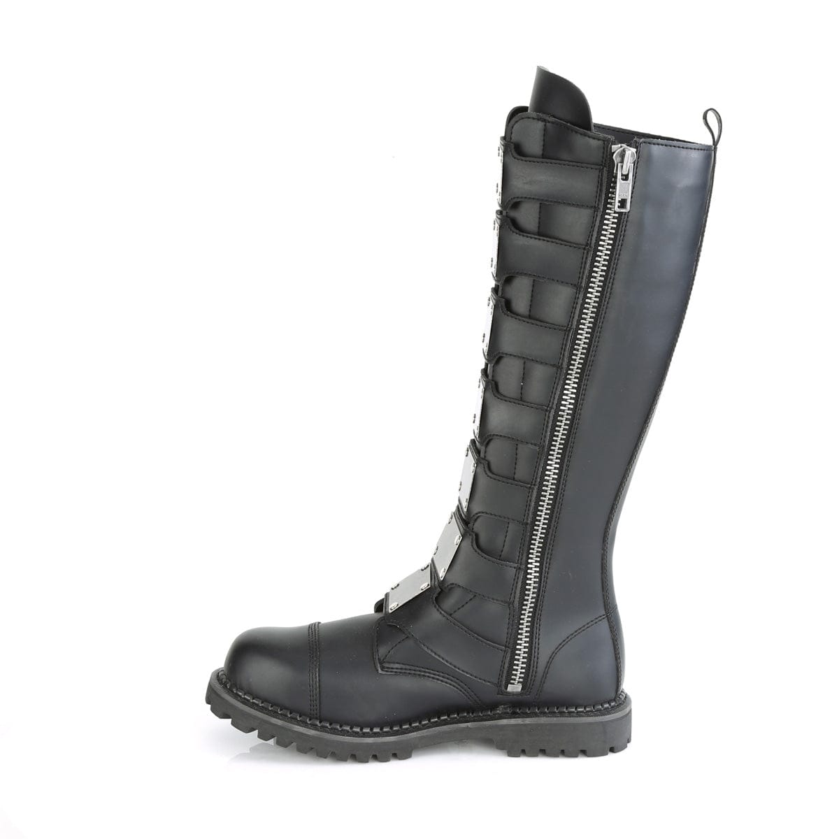 RIOT-21MP Black Vegan Leather Knee Boot Demonia US Size (Unisex/Men's): 4