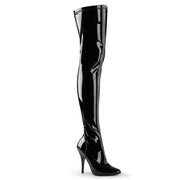 SEDUCE-3000 Black Stretch Patent Thigh Boot Pleaser US Size (Women's): 6