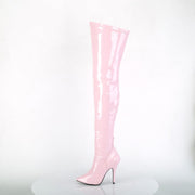 SEDUCE-3000 Baby Pink Stretch Patent Thigh Boot Pleaser US Size (Women's): 6