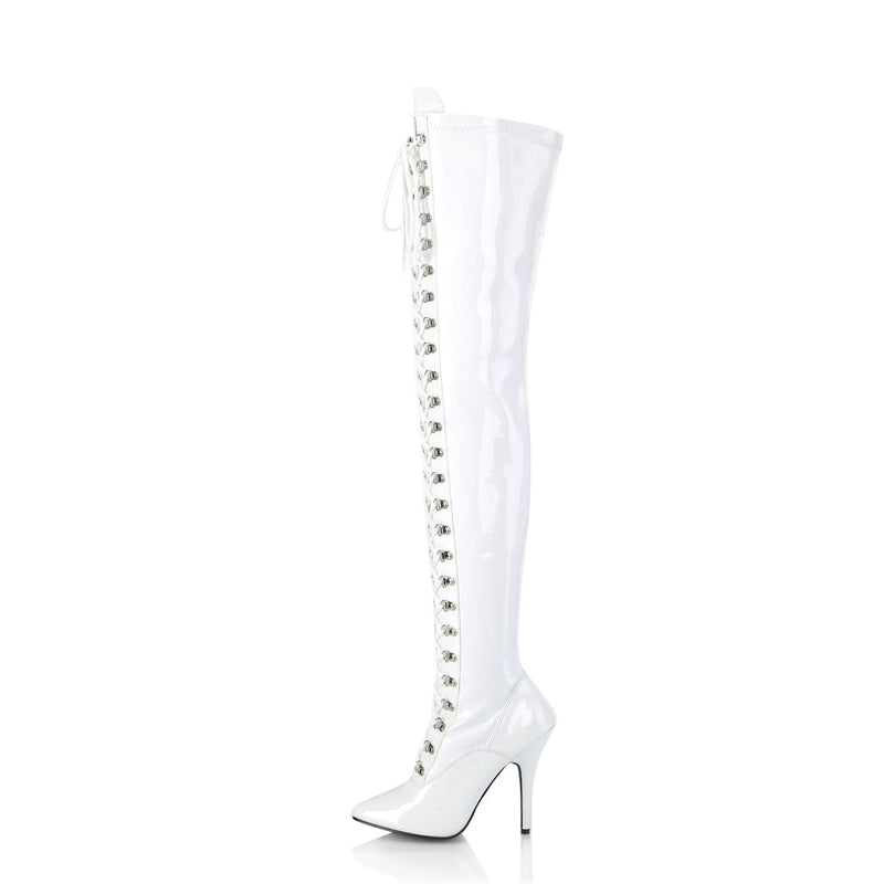 SEDUCE-3024 White Patent Thigh Boot Pleaser US Size (Women's): 6