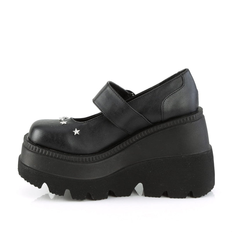 SHAKER-23 Black Vegan Leather Mary Janes Demonia US Size (Women's): 6