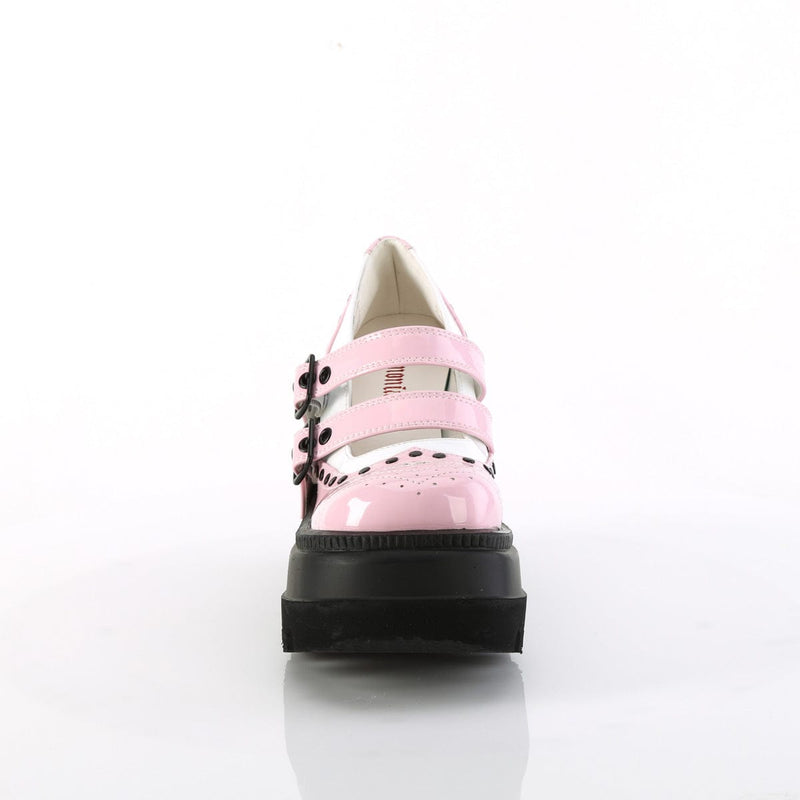 SHAKER-27 Baby Pink-White Patent Demonia US Size (Women's): 5