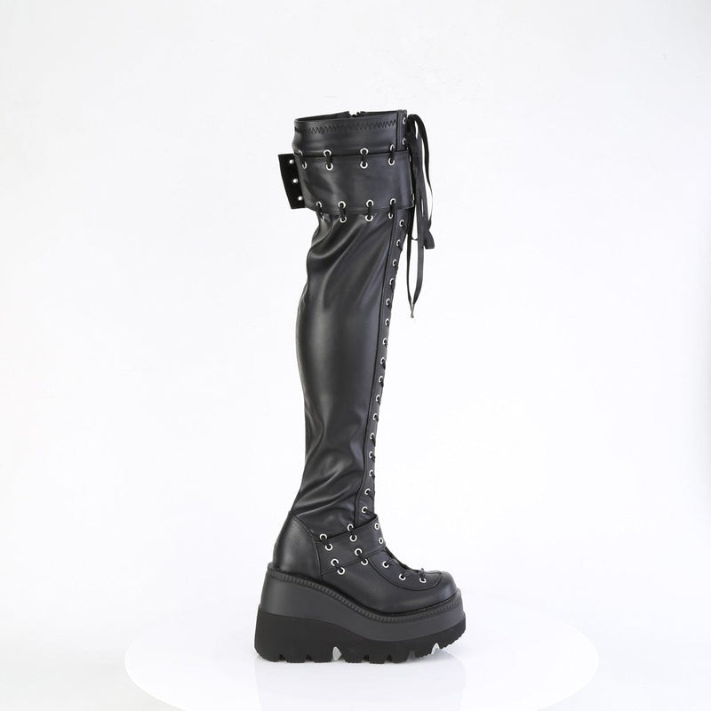 SHAKER-325 Black Vegan Leather Demonia US Size (Women's): 6