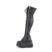 SHAKER-374 Black Stretch Vegan Leather Demonia US Size (Women's): 5