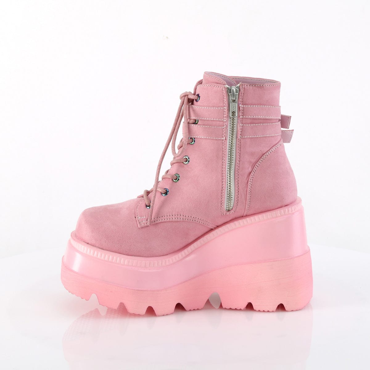 SHAKER-52 Baby Pink Vegan Suede Demonia US Size (Women's): 5