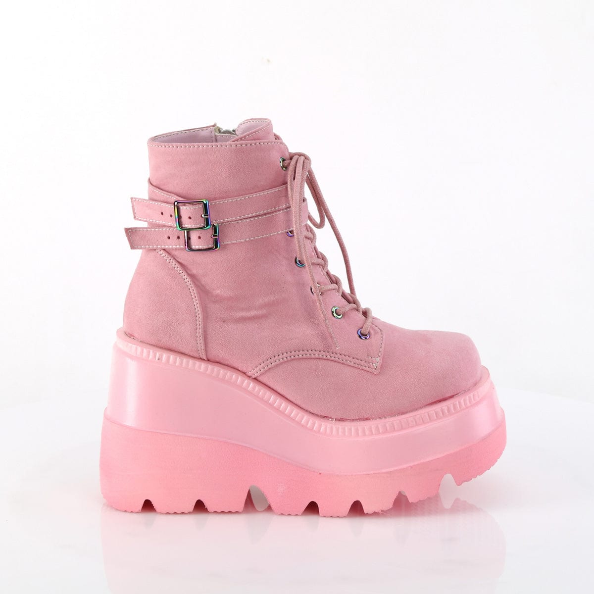 SHAKER-52 Baby Pink Vegan Suede Demonia US Size (Women's): 5