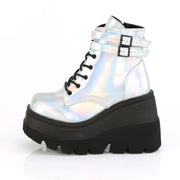 SHAKER-52 Silver Hologram Ankle Boot Demonia US Size (Women's): 5
