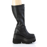 SHAKER-65WC Black Stretch Vegan Leather Demonia US Size (Women's): 5