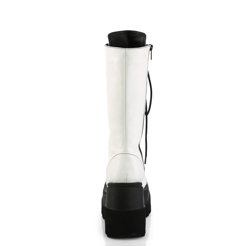 SHAKER-72 White Vegan Leather Demonia US Size (Women's): 6
