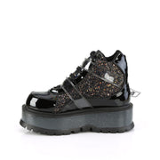 SLACKER-50 Black Patent-Black Multi Glitter Demonia US Size (Women's): 6