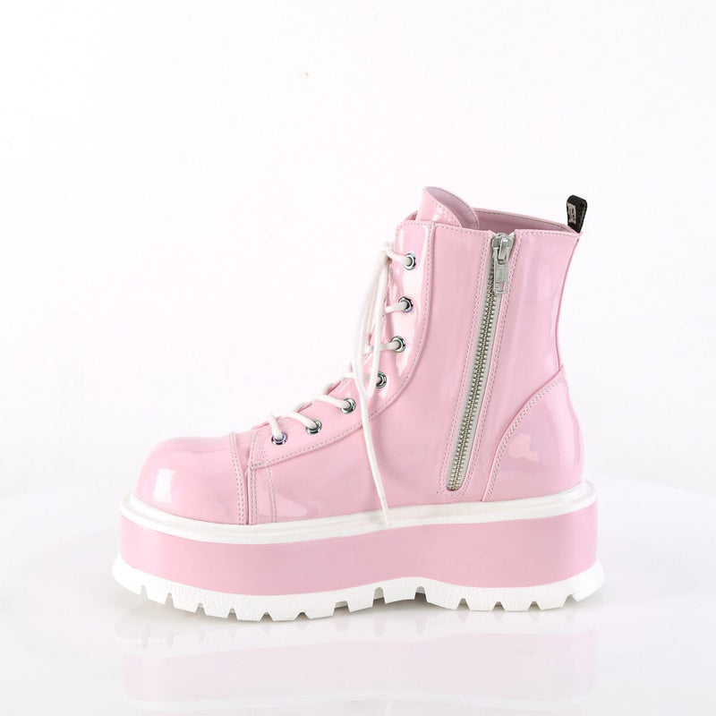 SLACKER-55 Baby Pink Hologram Patent Demonia US Size (Women's): 6