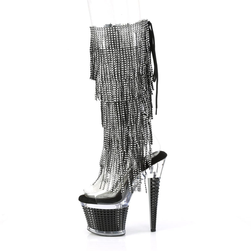 SPECTATOR-2017RSF Clear-Black/Clear-Black Knee Boot Pleaser US Size (Women's): 6