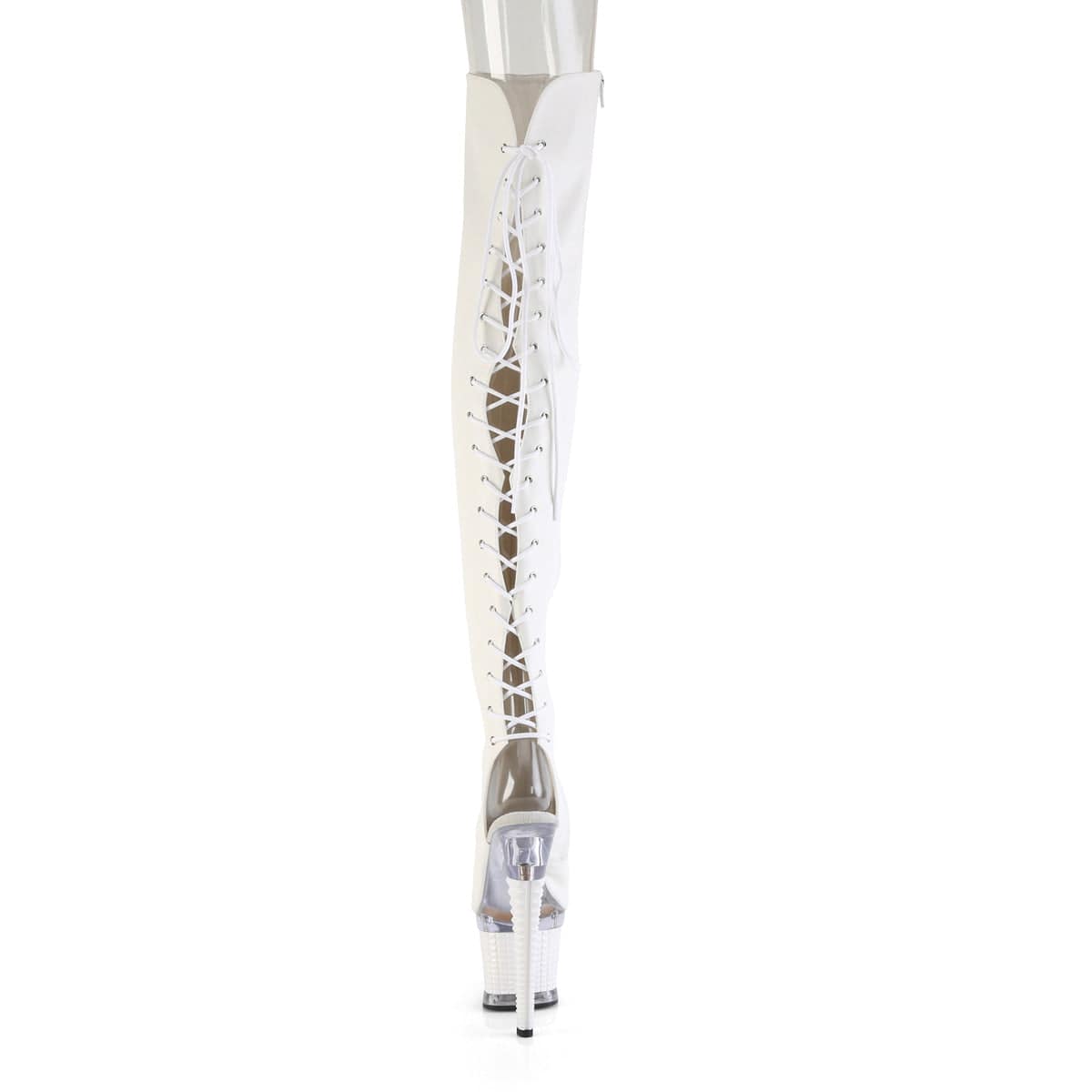 SPECTATOR-3030 White Faux Leather/Clear-White Matte Pleaser US Size (Women's): 6