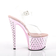STARDUST-708 Clear/Baby Pink Chrome Pleaser US Size (Women's): 5