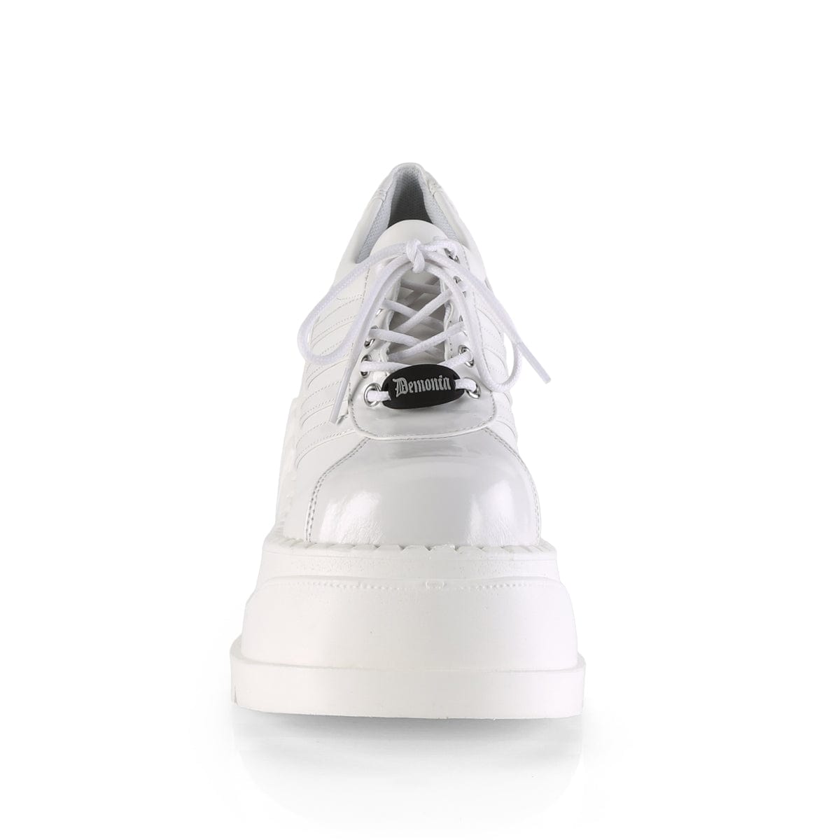STOMP-08 White Patent -Vegan Leather Demonia US Size (Women's): 5