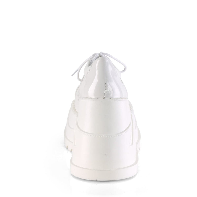 STOMP-08 White Patent -Vegan Leather Demonia US Size (Women's): 5