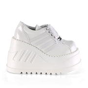 STOMP-08 White Patent -Vegan Leather Demonia US Size (Women's): 5
