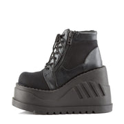 STOMP-10 Black Canvas-Vegan Leather Demonia US Size (Women's): 5