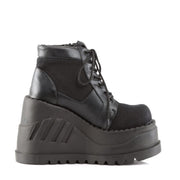 STOMP-10 Black Canvas-Vegan Leather Demonia US Size (Women's): 5