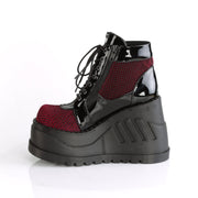 STOMP-18 Black Patent -Burgundy Velvet Demonia US Size (Women's): 5