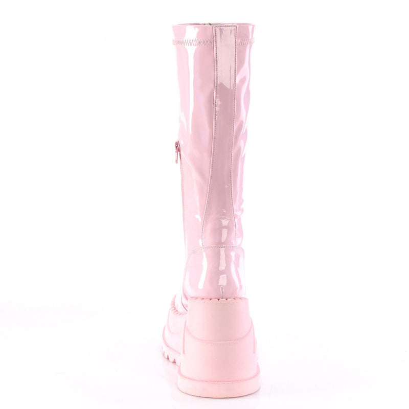 STOMP-200 Baby Pink Hologram Stretch Patent Demonia US Size (Women's): 5