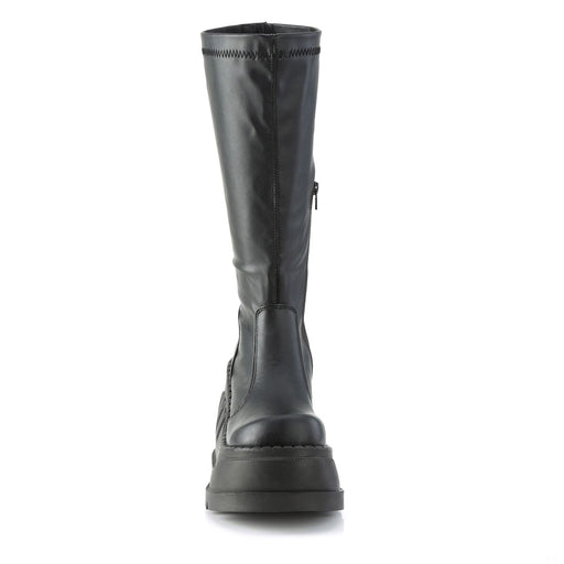 STOMP-200 Black Stretch Vegan Leather Demonia US Size (Women's): 5