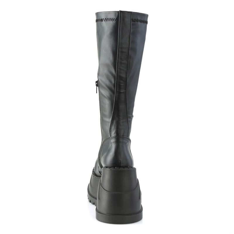 STOMP-200 Black Stretch Vegan Leather Demonia US Size (Women's): 5