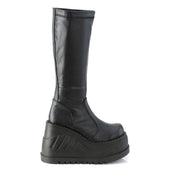 STOMP-200 Black Stretch Vegan Leather Demonia US Size (Women's): 5