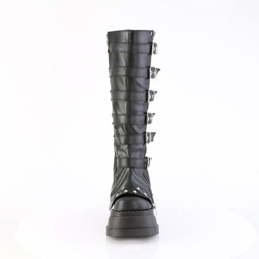 STOMP-223 Black Vegan Leather Demonia US Size (Women's): 6