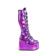 SWING-815 Purple Hologram graphic Patent Demonia US Size (Women's): 6