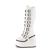 SWING-815 White Vegan Leather Knee Boot Demonia US Size (Women's): 6