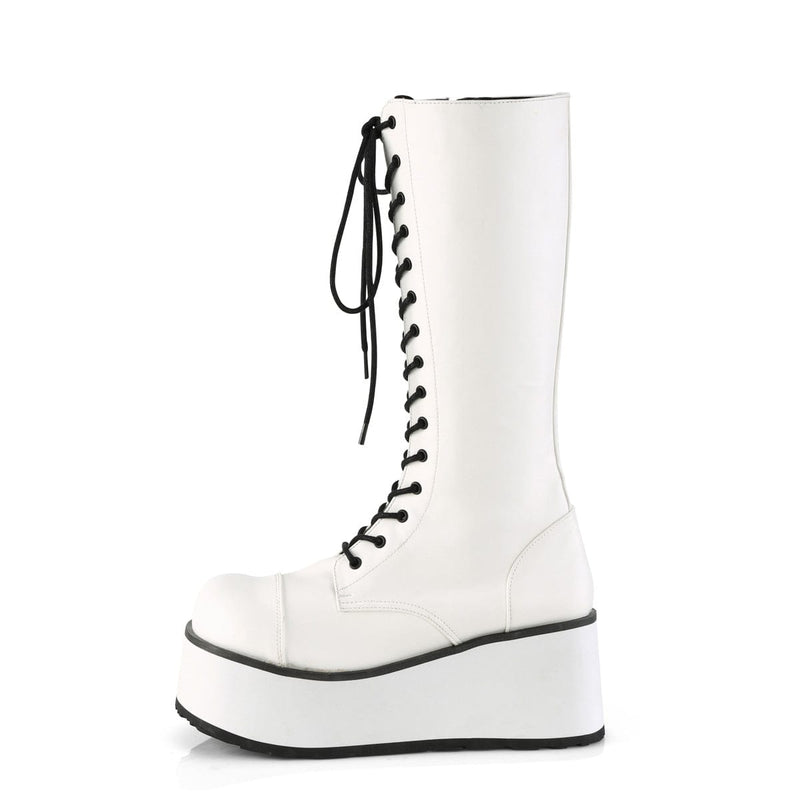TRASHVILLE-502 White Vegan Leather Knee Boot Demonia US Size (Unisex/Men's): 4