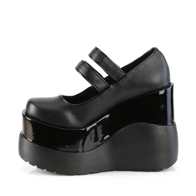VOID-37 Black Vegan Leather-Patent Mary Janes Demonia US Size (Women's): 6