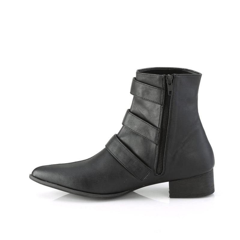 WARLOCK-50-C Black Vegan Leather Ankle Boot Demonia US Size (Unisex/Men's): 4