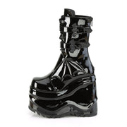 WAVE-150 Black Patent Mid-Calf Boot Demonia US Size (Women's): 6